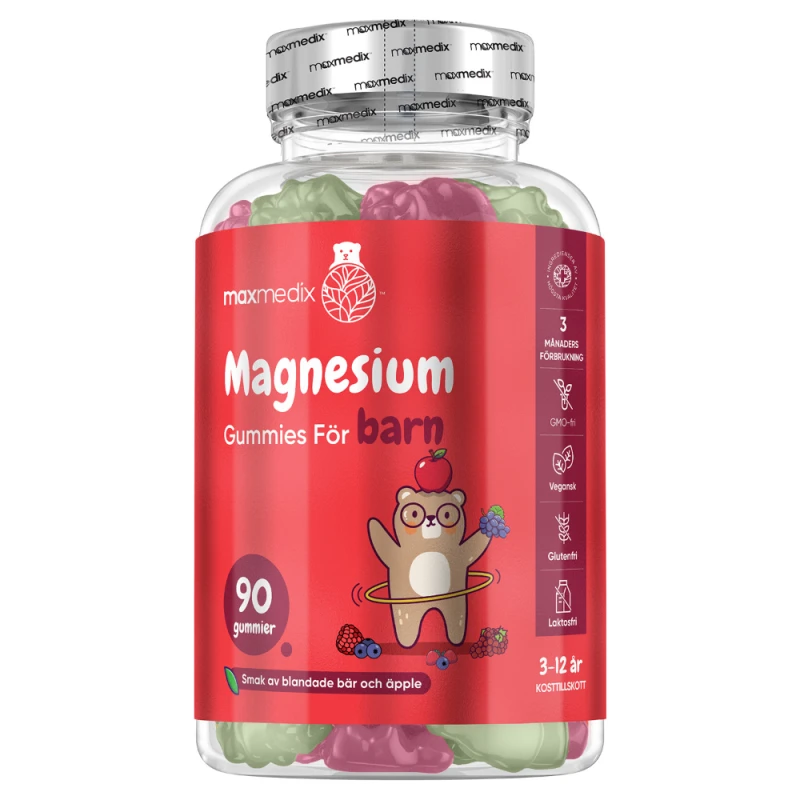 Magnesium Gummies för barn, 90 st | För åldrarna 3-12 år | Köp hos WeightWorld