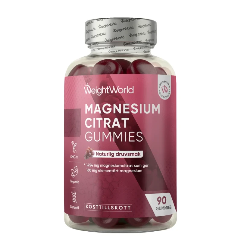 Köp Magnesiumcitrat Gummies 160 mg, 90 st | WeightWorld
