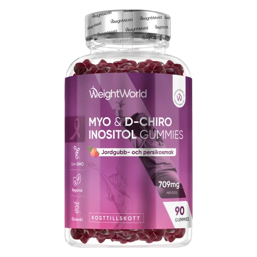 Myo & D-Chiro Inositol Gummies, 90 st | Med B-vitamin och zink | Köp hos WeightWorld